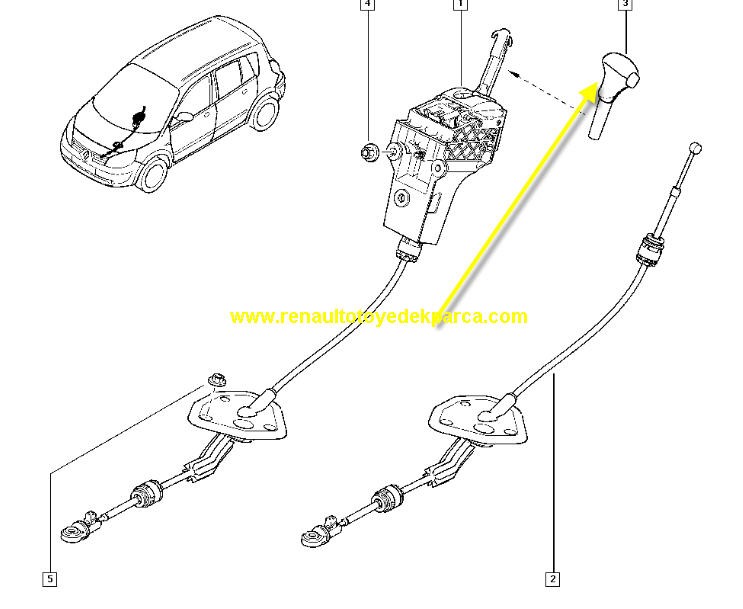 8200365063 MAIS OTOMATİK VITES KOL TOPUZU BVA JM MEGANE II SCENIC II